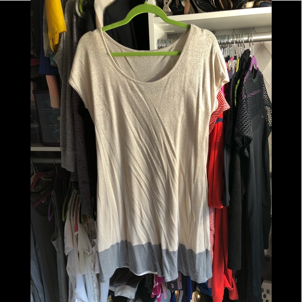 Metallic Gold & Silver Tunic Dress